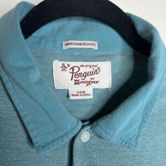 Lot 3 Penguin Polo Shirt Heritage Slim Fit Mens Short Sleeve L - Picture 5 of 9